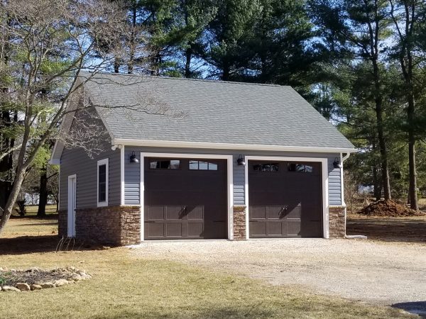 Stone & Vinyl Detached Garage | A&E Builders LLC